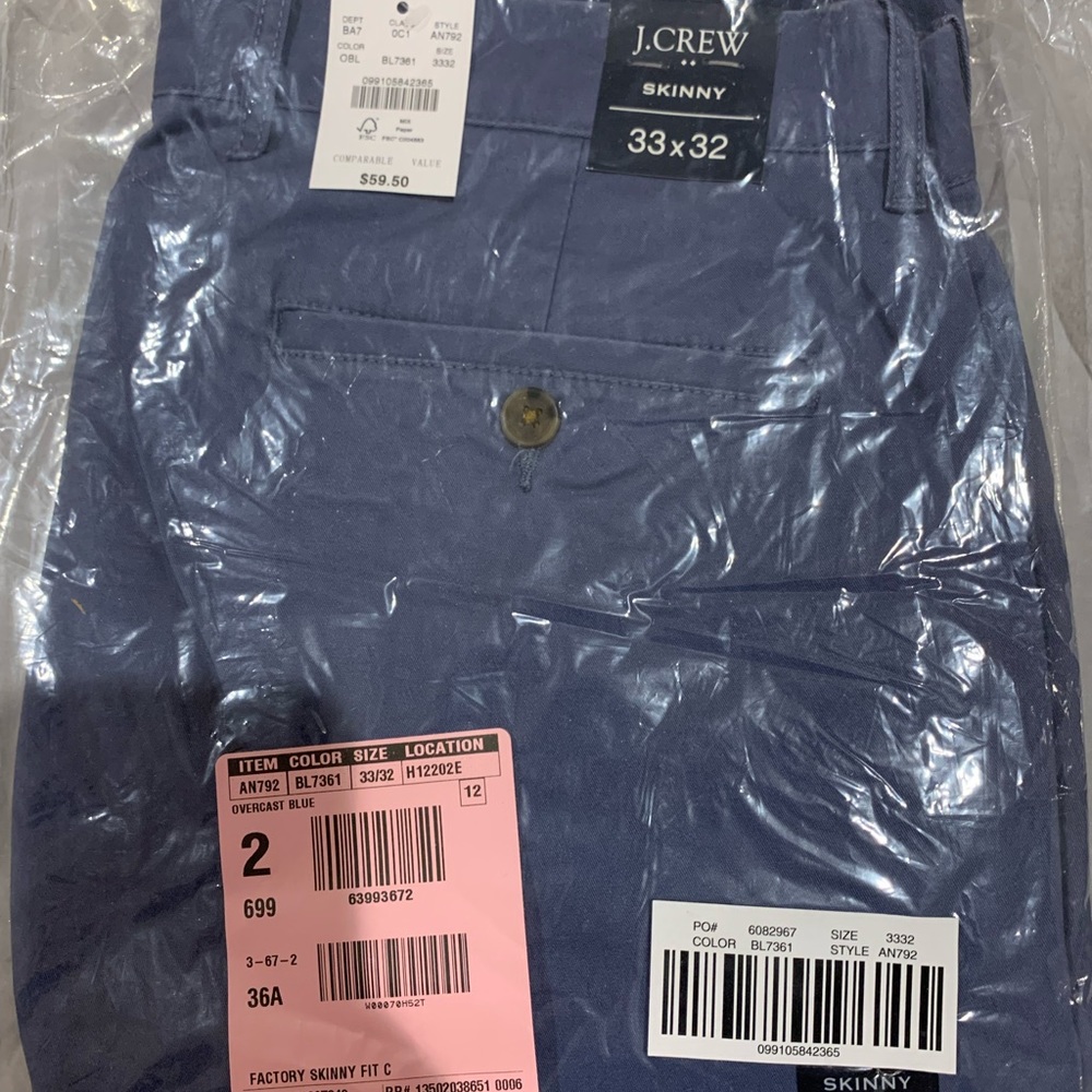 J. Crew blue chino skinny men’s pants